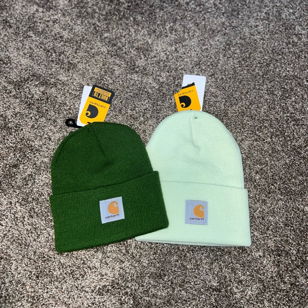 Carhartt Green and Mint Beanies